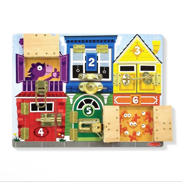 Melissa & Doug Wooden Latches Activity Board - Picture 1 of 5